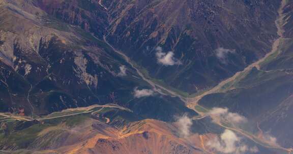 中国山川河大地自然风光山脉起伏