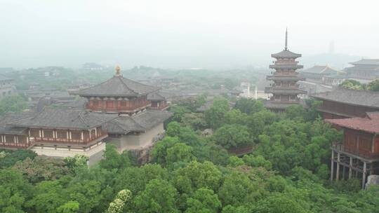 湖北襄阳市唐城建筑群航拍视频素材模板下载