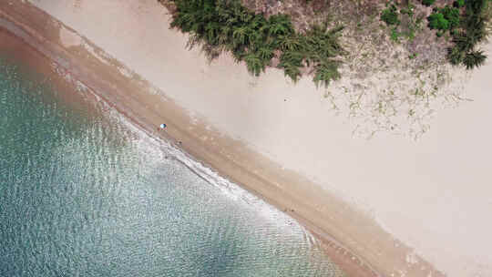 航拍海南三亚市海景沙滩