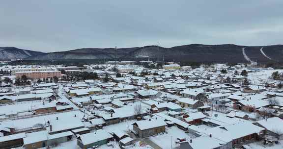 漠河北极村冬季航拍