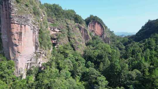 航拍福建泰宁大金湖景区甘露岩寺