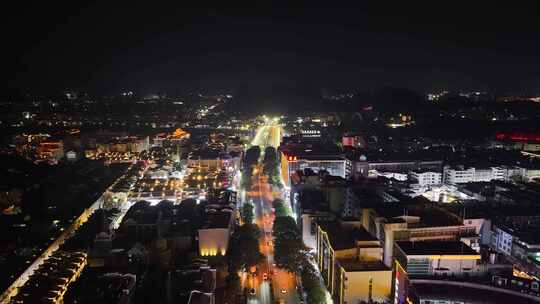 广西桂林中山中路夜景航拍