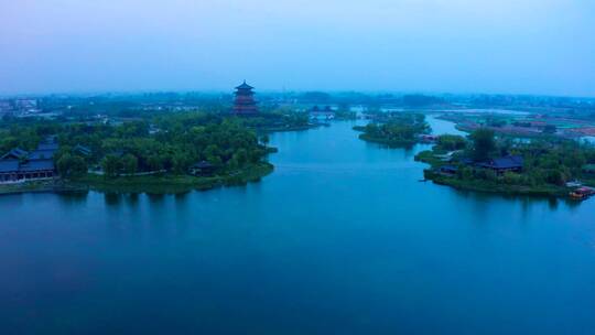 西安鄠邑区渼陂湖景区视频素材模板下载