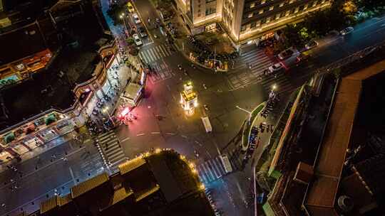 福建泉州钟楼夜景航拍城市地标视频素材模板下载