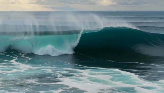 海洋翻涌浪花景象