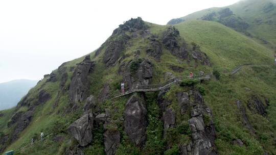 航拍武功山自然地貌石峰4k视频