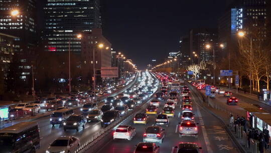 车流空镜 城市夜景车流视频素材模板下载