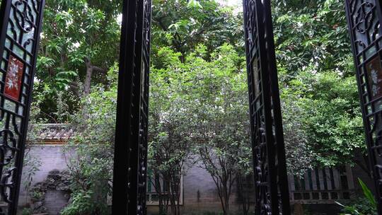 传统古建筑岭南园林清晖园木门窗视频素材模板下载