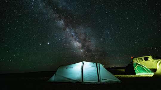 青海哈拉湖星空 湖泊星空 帐篷星空实拍