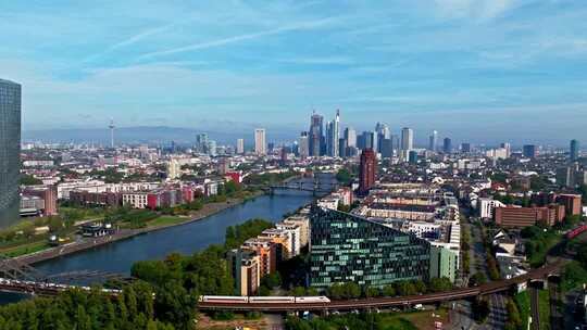 德国法兰克福城市全景俯瞰