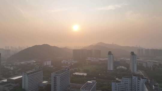 台州椒江区清晨航拍