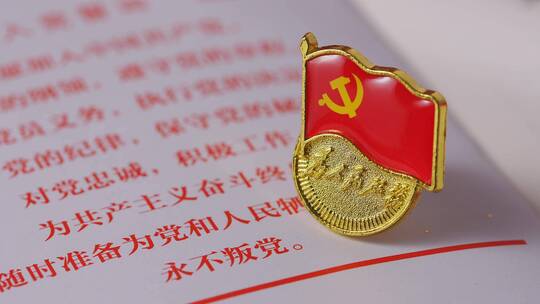 中国共产党章程和党徽喜迎二十大红色题材