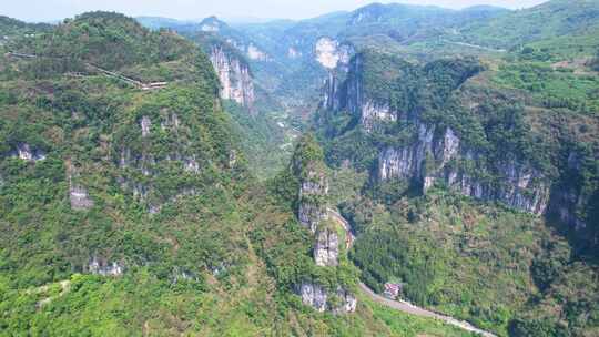 4K湘西5A景区德夯峡谷航拍视频