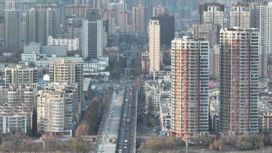 4k城市航拍轴线基础建设高空视角
