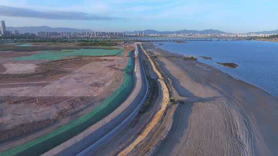 厦门同安区海滨区域工程建设航拍