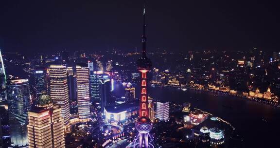 陆家嘴夜景航拍