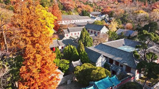 青岛崂山青岛秋景青岛太清宫航拍