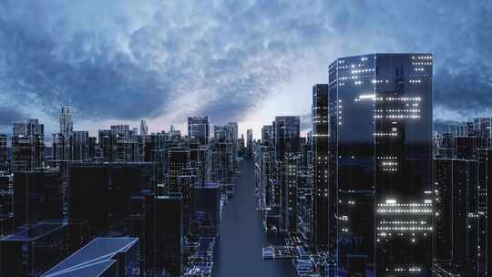虚拟城市 科技城市视频素材模板下载