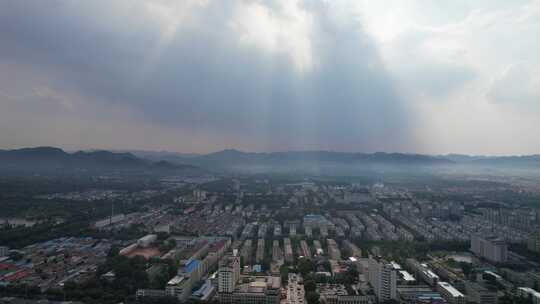 山东青州城市风光青州古城航拍