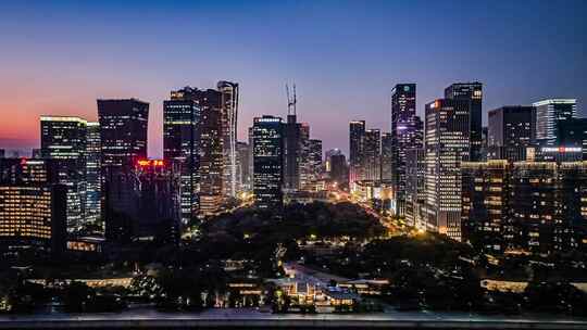 4K航拍杭州钱江新城夜景