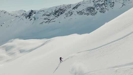 高山滑雪 航拍