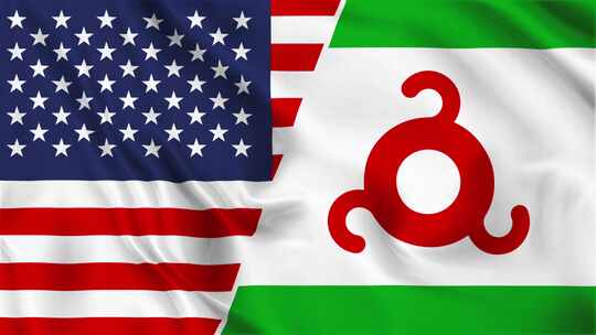美国和印古什国旗环