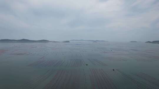 一望无际蓝色海洋大海风光航拍