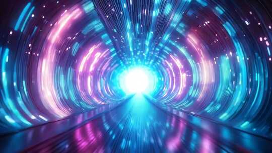 科技感光线隧道穿梭4K