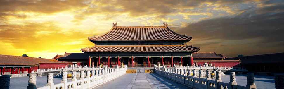 北京故宫古建筑黄昏景象