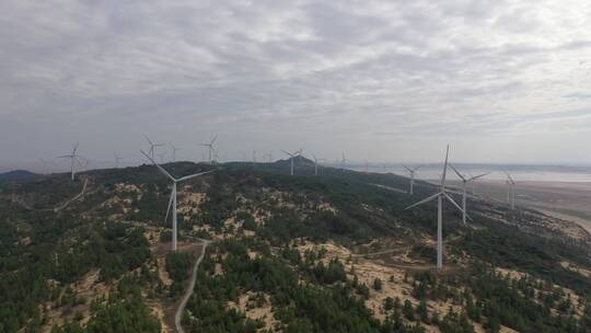 鄱阳湖老爷庙风电场航拍视频