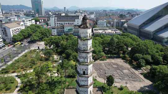 浙江绍兴大善塔历史文化古建筑航拍