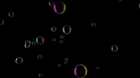 彩色气泡上升透明通道叠加模式视频素材