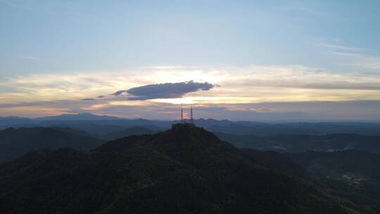 航拍大自然日落晚霞夕阳西下