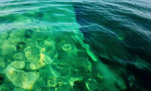 海岸浪花清澈海景海边旅游