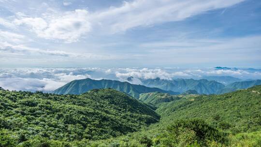 牵牛岗青山绿水云海延时摄影