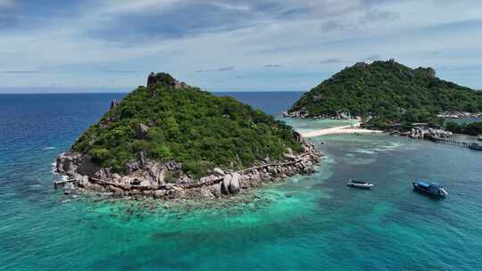 泰国南园岛热带海岛沙滩自然风光航拍
