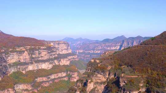 太行山脉秋天自然风景天空秋景