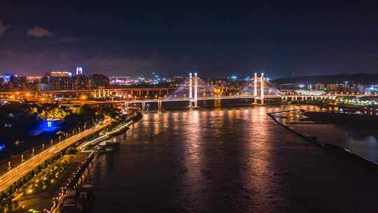 福州魁浦大桥夜景延时