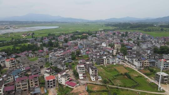 航拍集中农村自建房居住村庄