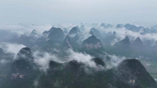 桂林山水漓江风光航拍