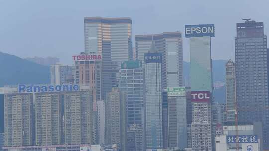 香港维多利亚港湾空镜