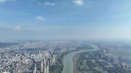 泉州大景航拍市区全景晋江两岸经济城市发展