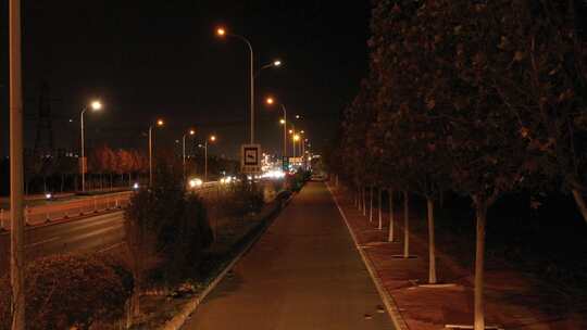 航拍 夜景 车流 跟车 跟拍 道路