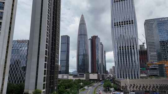 深圳湾高楼大厦城市航怕空镜