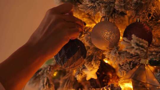 圣诞节装饰圣诞树挂彩球