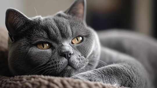 慵懒英短猫咪的惬意午后时光