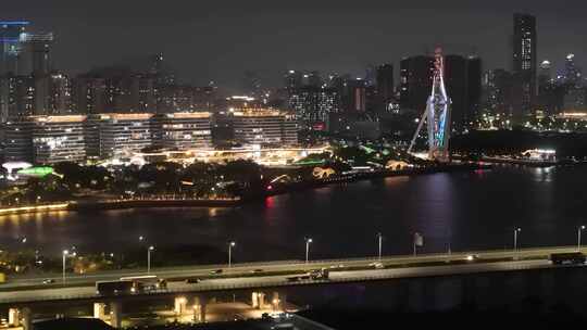 深圳前海中心CBD城市蓝调夜景