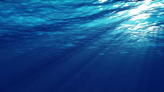 4组水下光影海底世界水下蓝色海底逆光光晕
