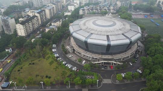 重庆西南大学高视角俯瞰校园航拍视频素材模板下载