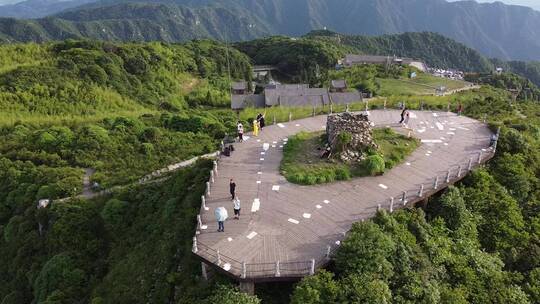 湖南郴州回龙山景区观景台航拍